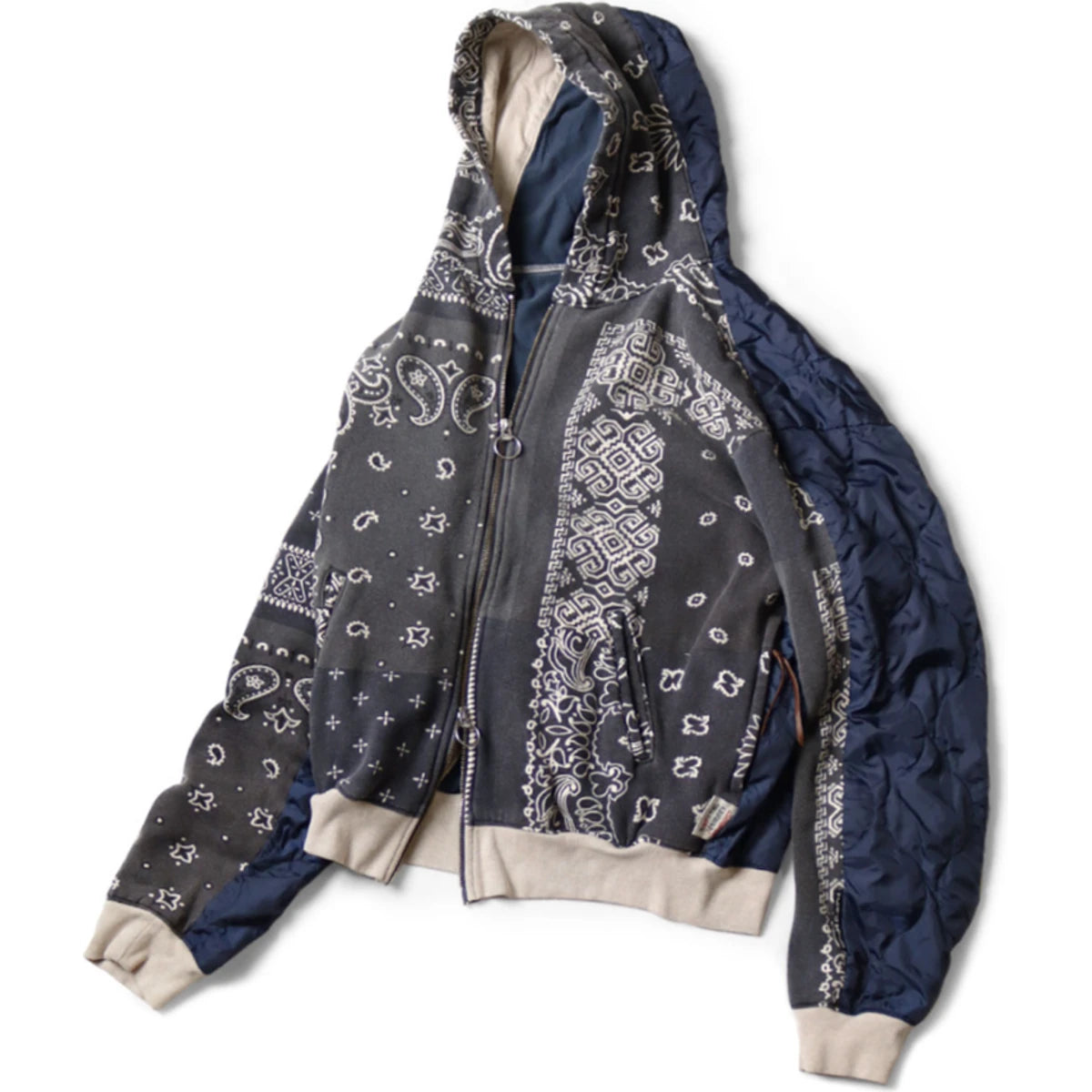 Kapital Fleece Bandana Print Bivouac Hooded Jacket