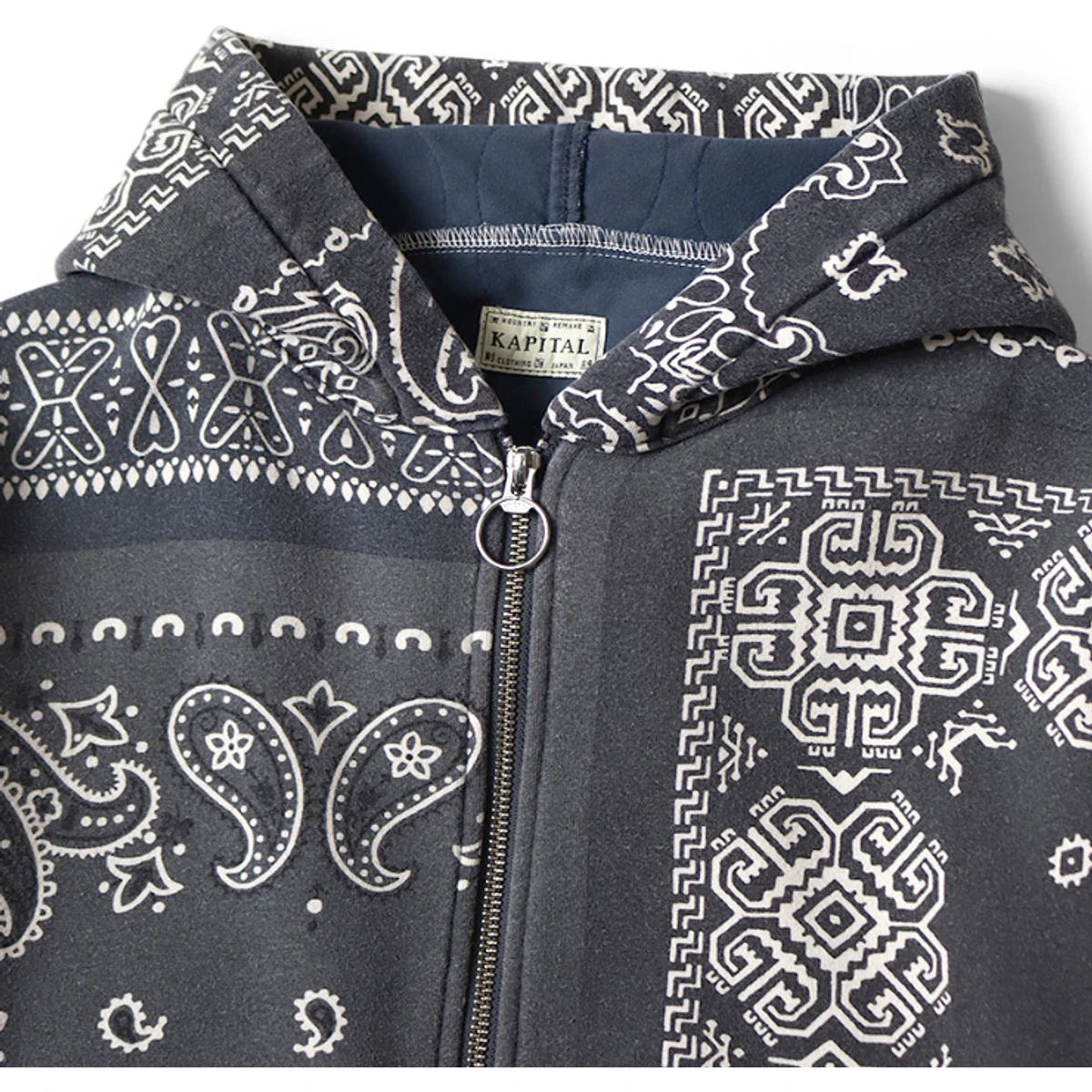 Kapital Fleece Bandana Print Bivouac Hooded Jacket