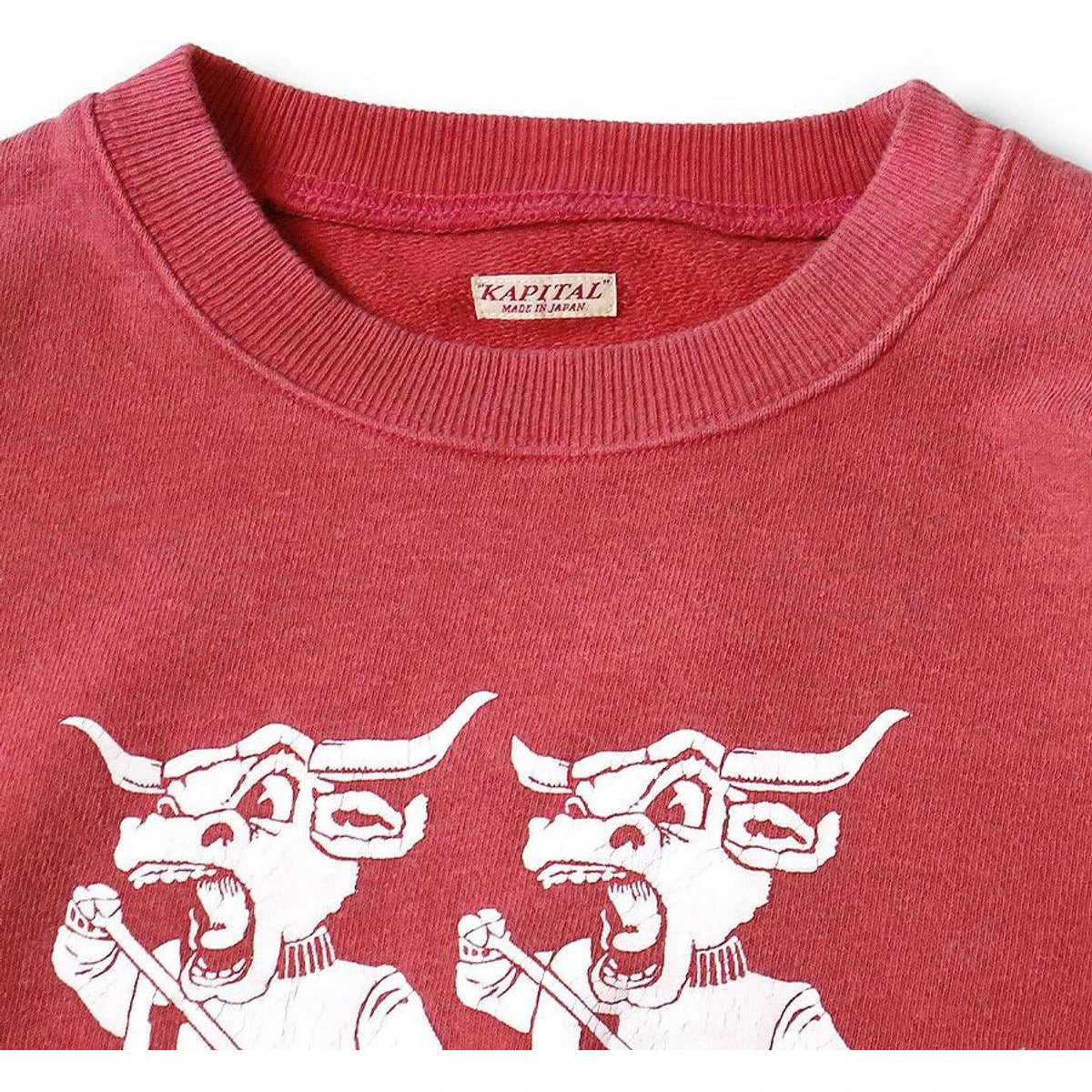 Kapital Fleece Crew Sweatshirt (`L` Longhorn Print)
