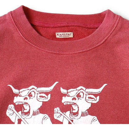 Kapital Fleece Crew Sweatshirt (`L` Longhorn Print)
