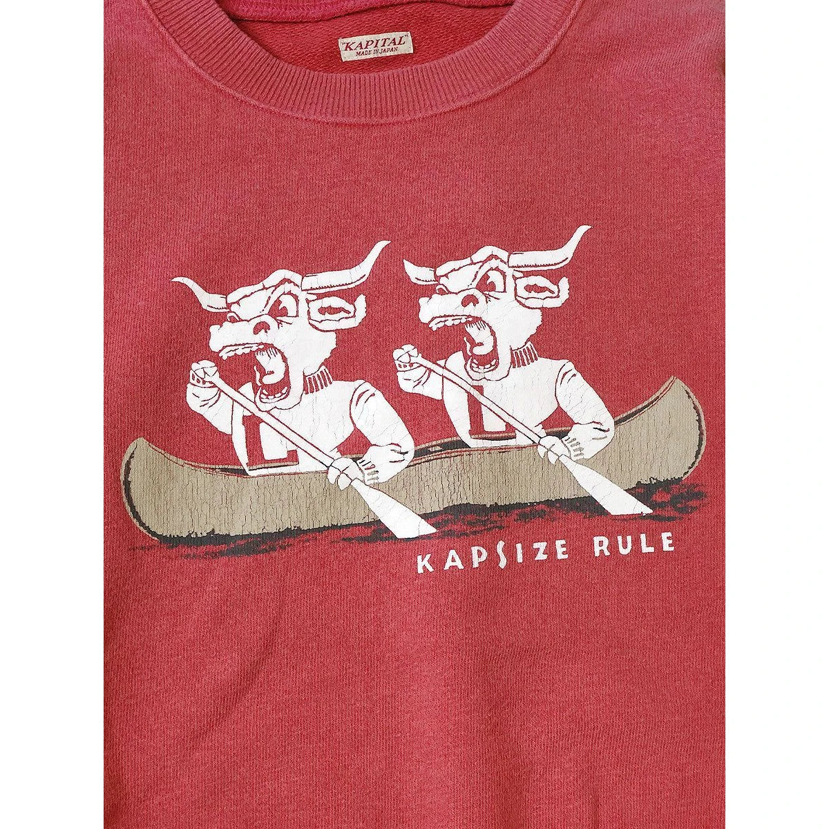 Kapital Fleece Crew Sweatshirt (`L` Longhorn Print)