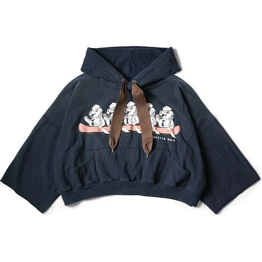 Kapital Fleece Devil Hoodie (`I` Beaver Print)