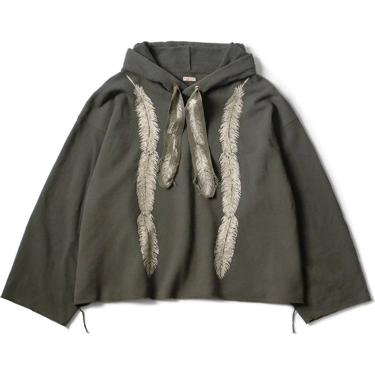 Kapital Fleece Feather Cord Catfish Hood Sweatshirt (Feather Print)