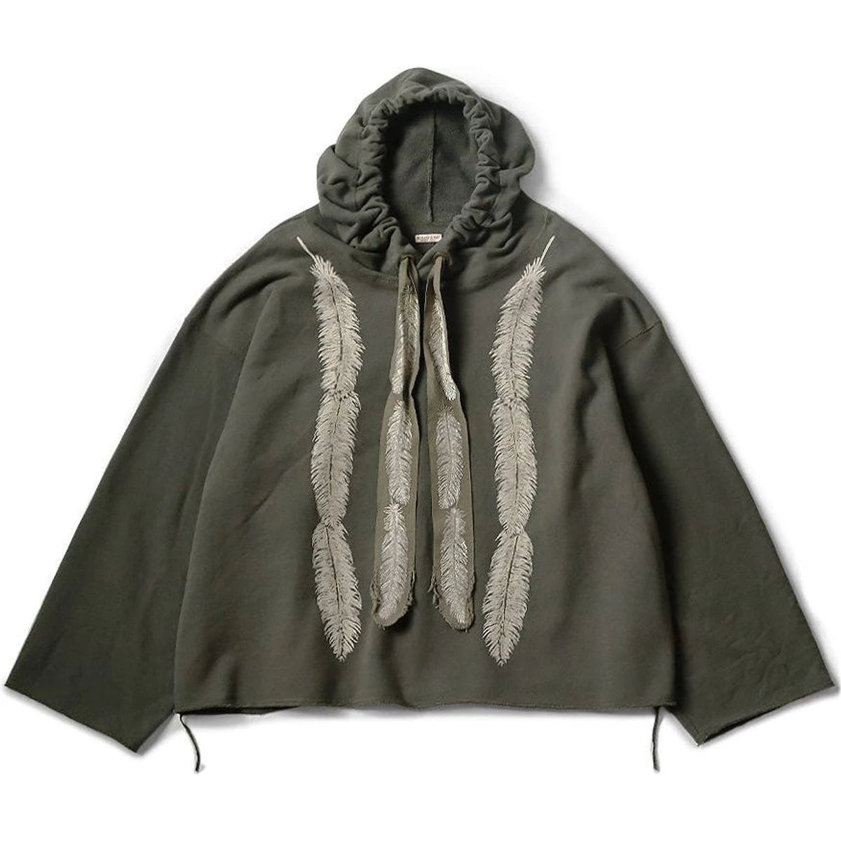 Kapital Fleece Feather Cord Catfish Hood Sweatshirt (Feather Print)
