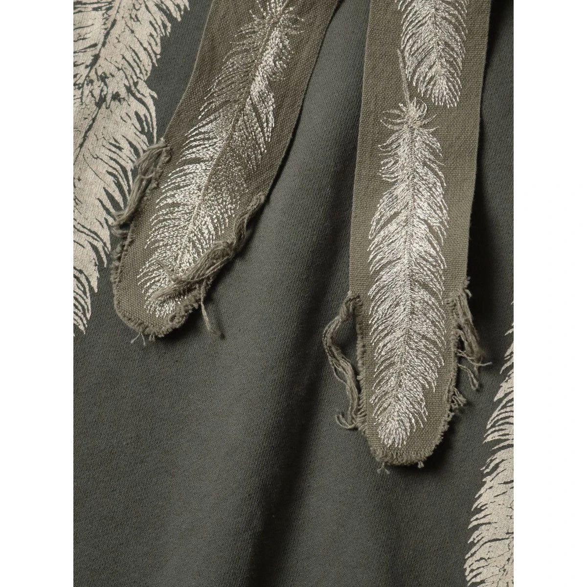 Kapital Fleece Feather Cord Catfish Hood Sweatshirt (Feather Print)