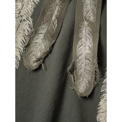 Kapital Fleece Feather Cord Catfish Hood Sweatshirt (Feather Print)