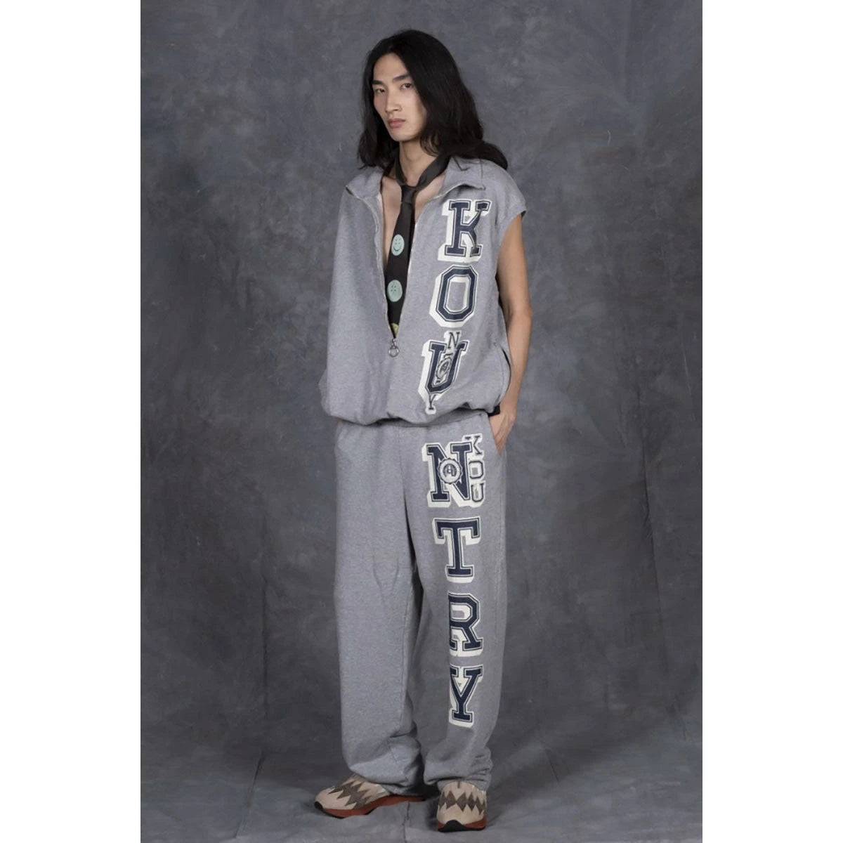 Kapital Fleece Half Zip Vest (KO_U Print)