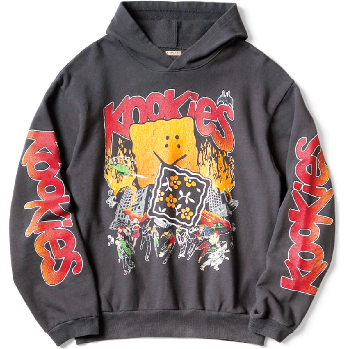 Kapital Fleece Hooded Sweatshirt Buster Peckish Rainbowy Print
