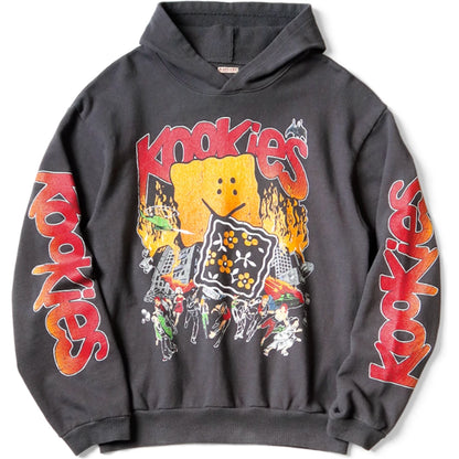 Kapital Fleece Hooded Sweatshirt Buster Peckish Rainbowy Print