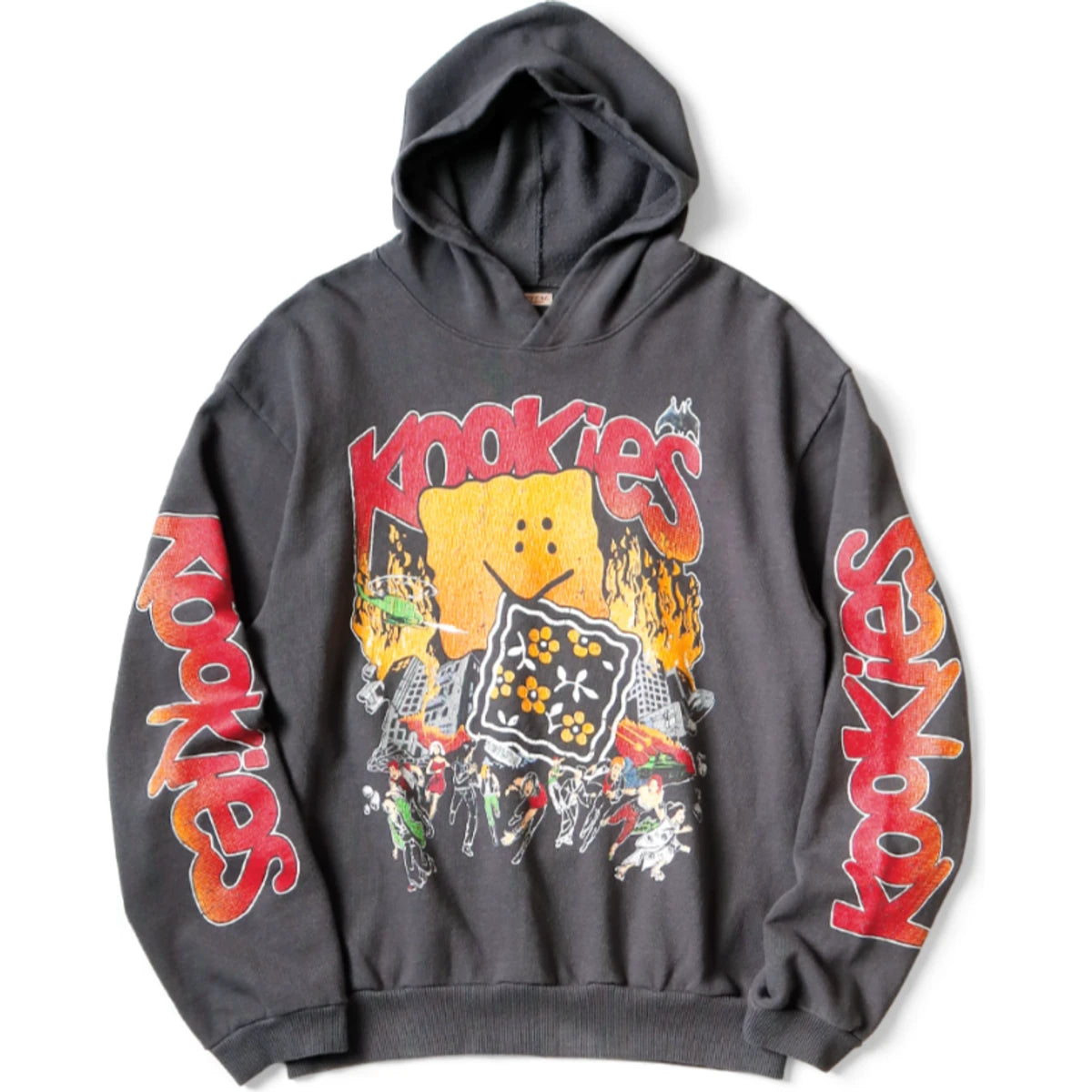 Kapital Fleece Hooded Sweatshirt Buster Peckish Rainbowy Print
