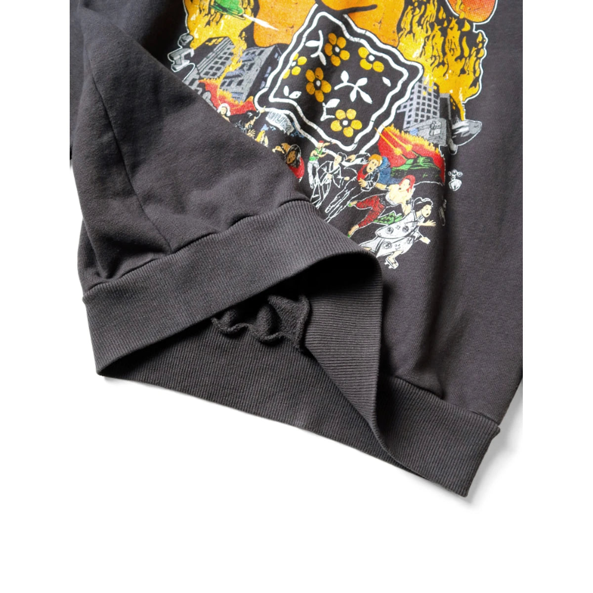 Kapital Fleece Hooded Sweatshirt Buster Peckish Rainbowy Print