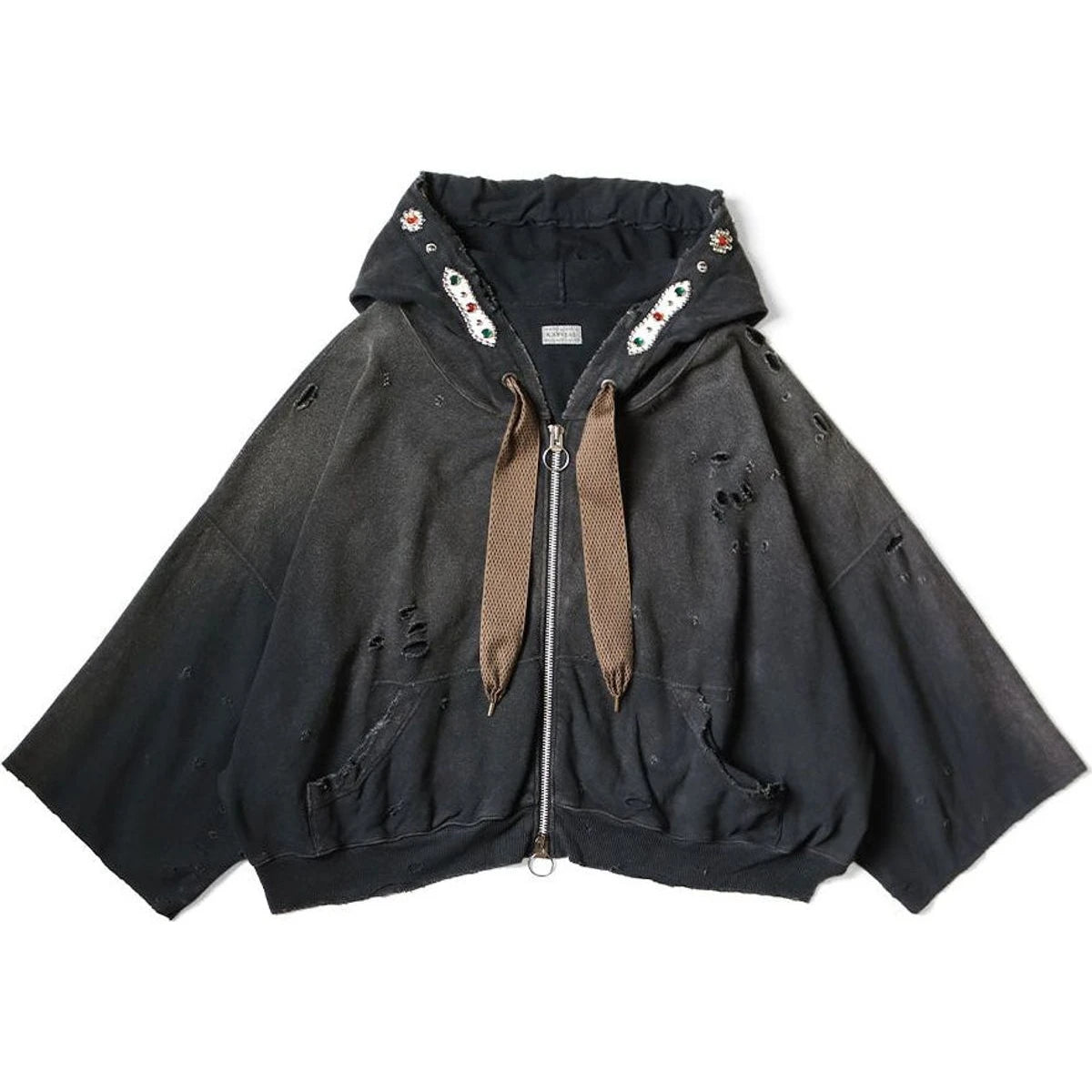 Kapital Fleece Thriller Damaged Devil Zip Hood Blouson (Studs Remake)