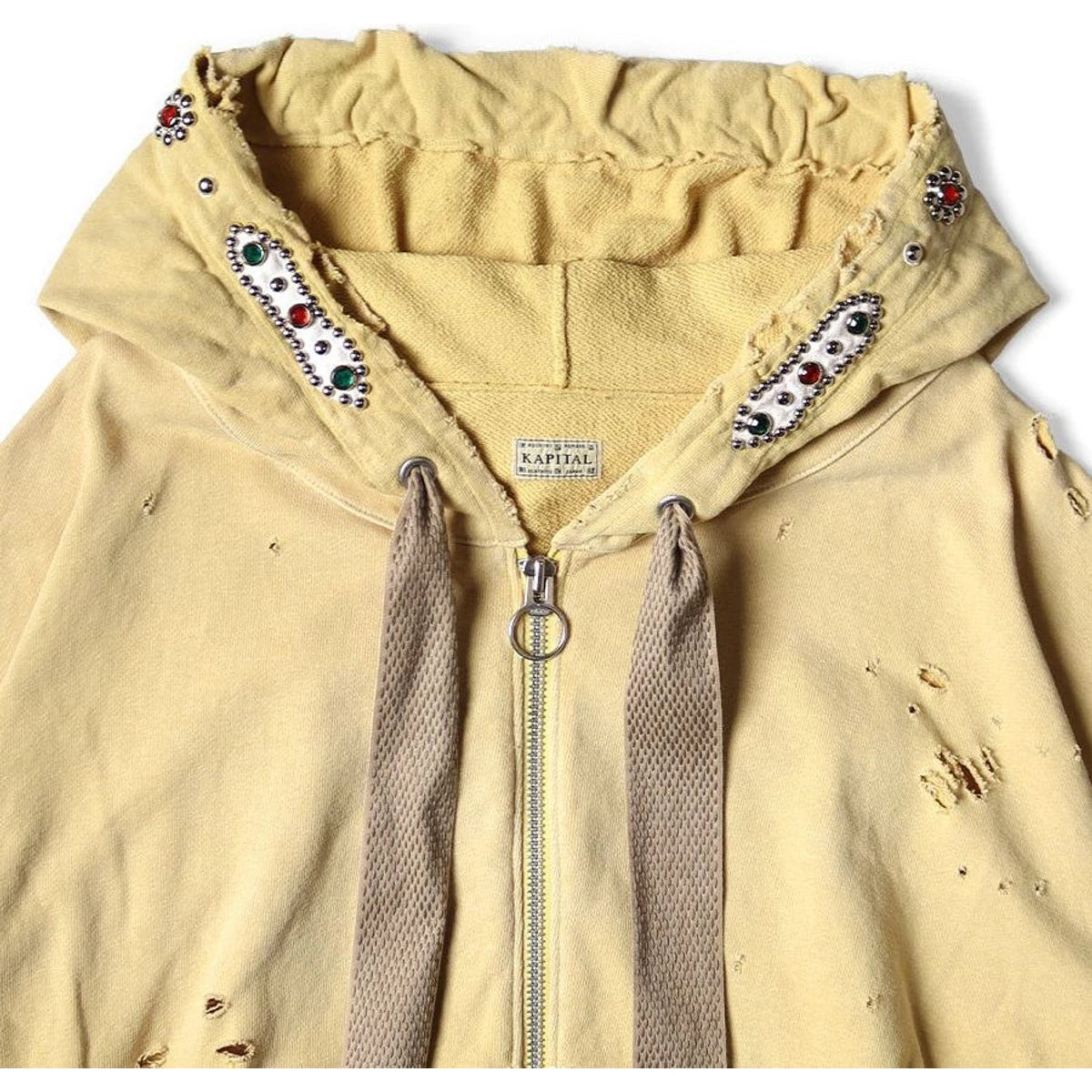 Kapital Fleece Thriller Damaged Devil Zip Hood Blouson (Studs Remake)