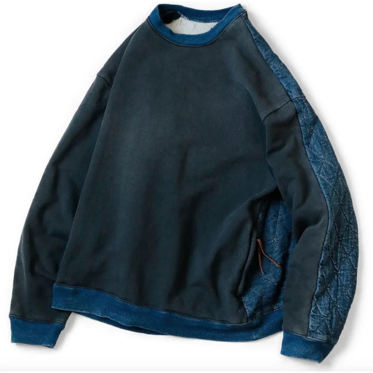 Kapital Fleece x Denim Quilting 2Tone Big Sweatshirt