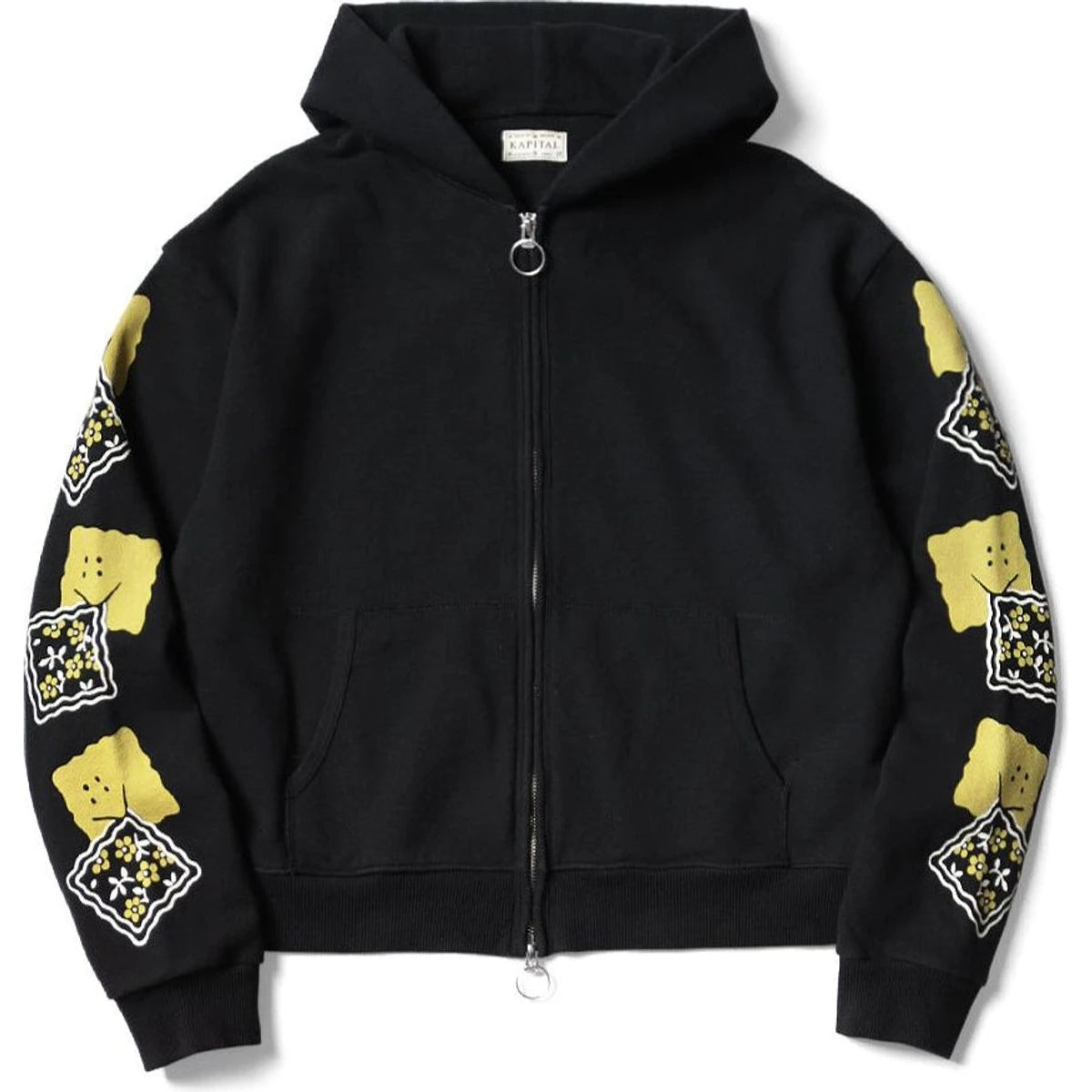 Kapital Fleece Zip Up Gym Hoodie (Peckish Rainbowy Print)