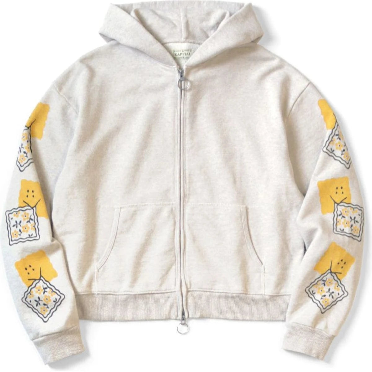 Kapital Fleece Zip Up Gym Hoodie (Peckish Rainbowy Print)