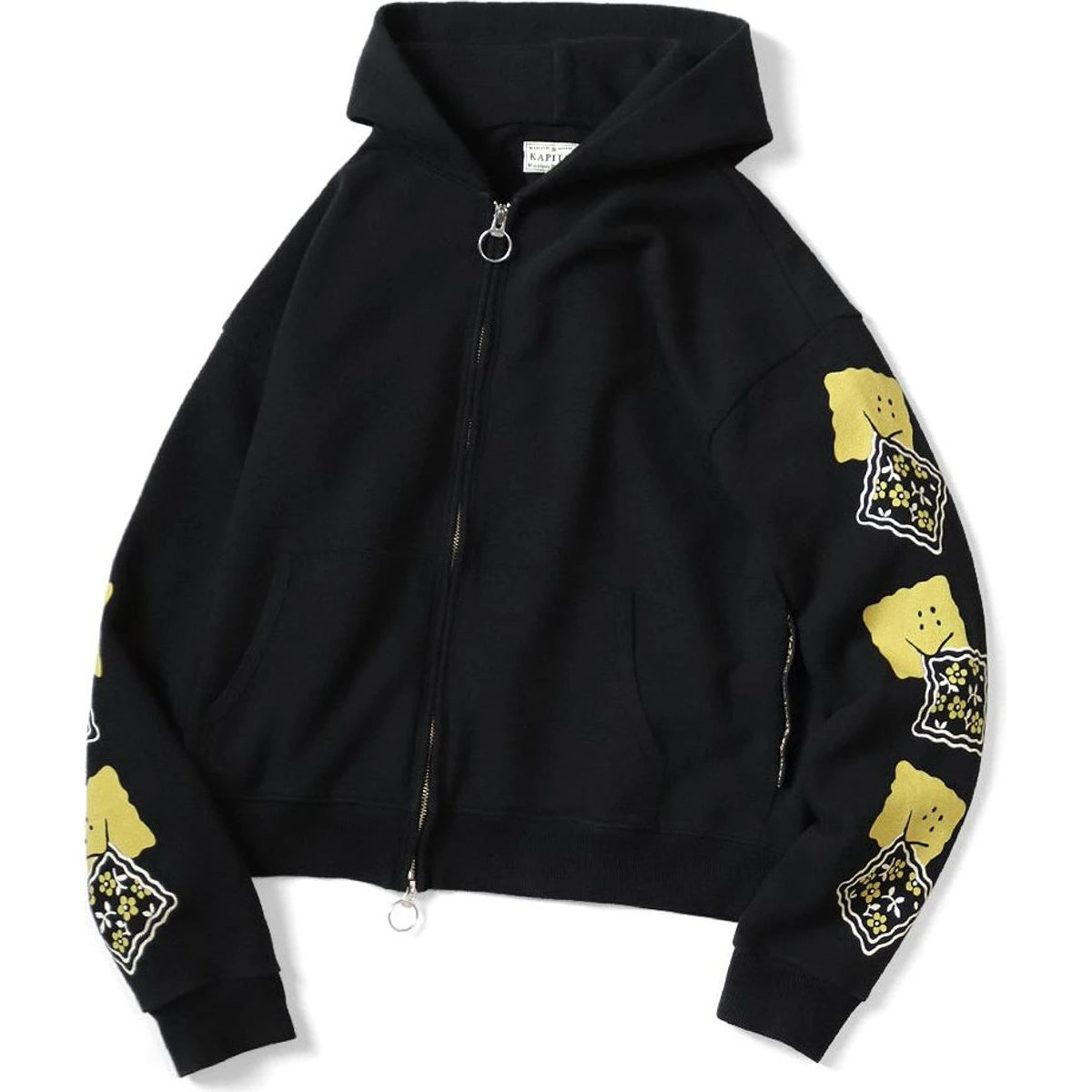 Kapital Fleece Zip Up Gym Hoodie (Peckish Rainbowy Print)