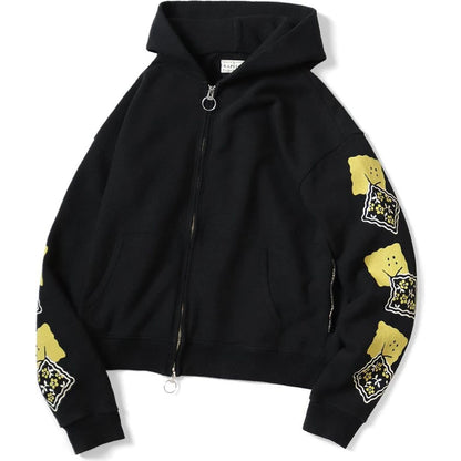 Kapital Fleece Zip Up Gym Hoodie (Peckish Rainbowy Print)