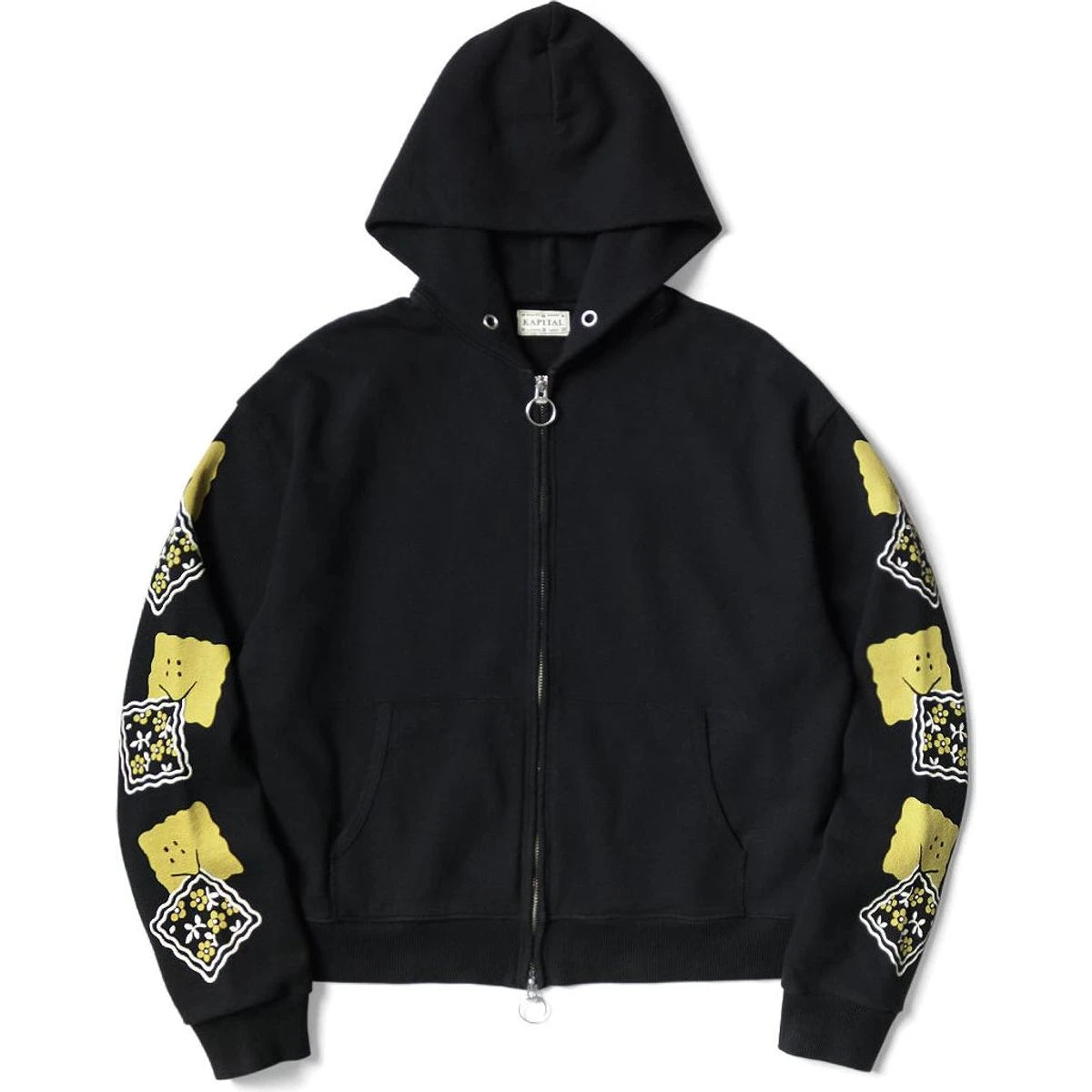 Kapital Fleece Zip Up Gym Hoodie (Peckish Rainbowy Print)