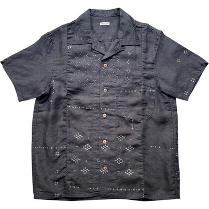 Kapital French Cloth Linen Bandana Discharge Print Aloha Shirt (Santo Domingo Print)