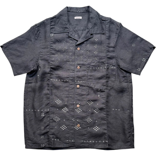 Kapital French Cloth Linen Bandana Discharge Print Aloha Shirt (Santo Domingo Print)