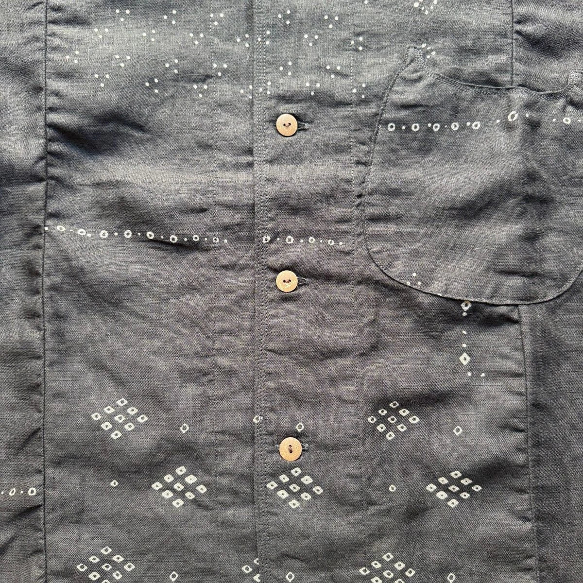 Kapital French Cloth Linen Bandana Discharge Print Aloha Shirt (Santo Domingo Print)