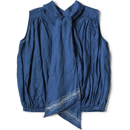 Kapital French Cross Linen 2-Way Choker Cami (Souffle Crest Print)