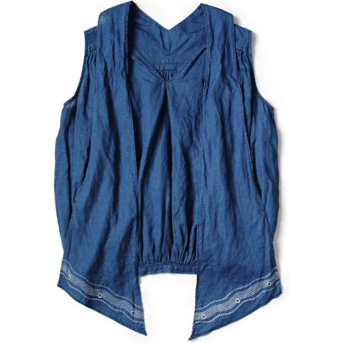 Kapital French Cross Linen 2-Way Choker Cami (Souffle Crest Print)