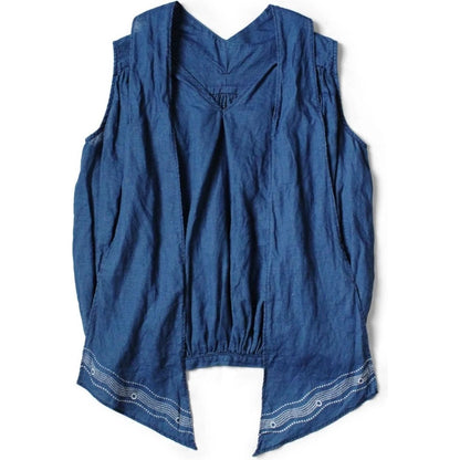Kapital French Cross Linen 2-Way Choker Cami (Souffle Crest Print)