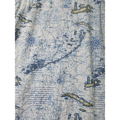 Kapital French Cross Linen Open Collar Shirt (Key West Discharge Print)