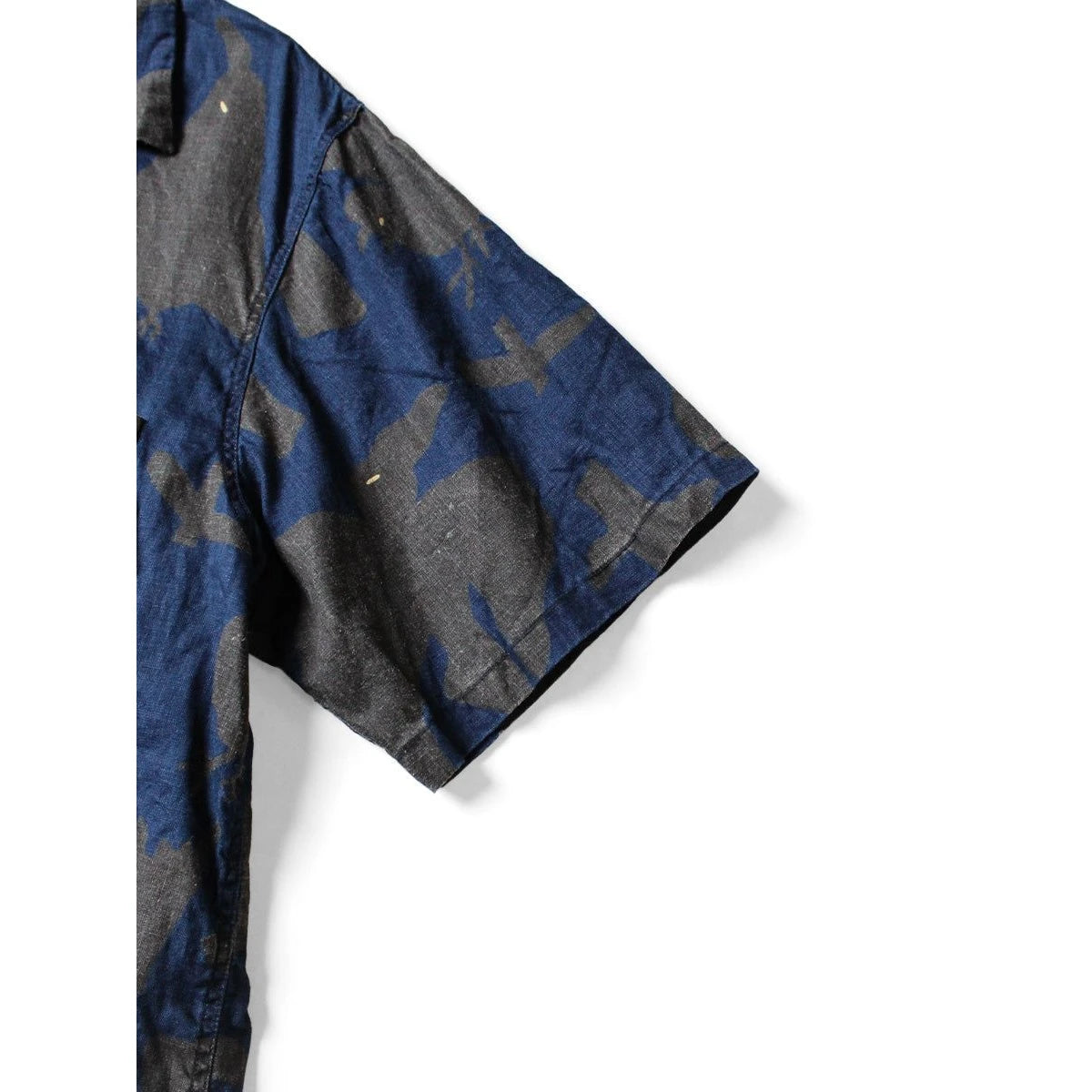 Kapital French Cross Linen Guiding Light Crow Discharge Print Aloha Shirt