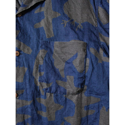 Kapital French Cross Linen Guiding Light Crow Discharge Print Aloha Shirt