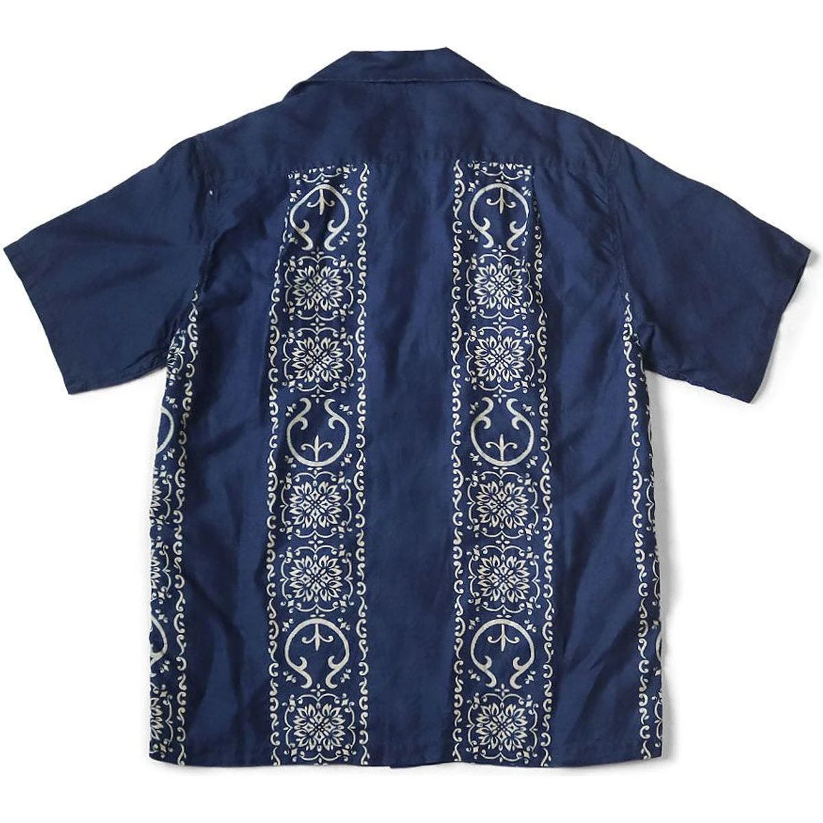 Kapital French Cross Linen Havana Naja Pattern Wrangle Collar Cuban Shirt (Short Sleeve)