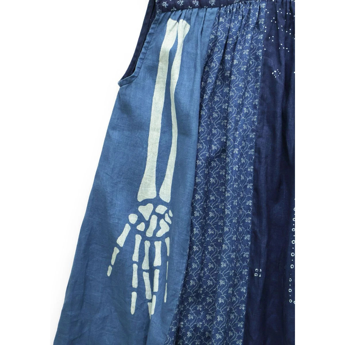 Kapital French Cross Linen Lamp Dress (Bone Print)