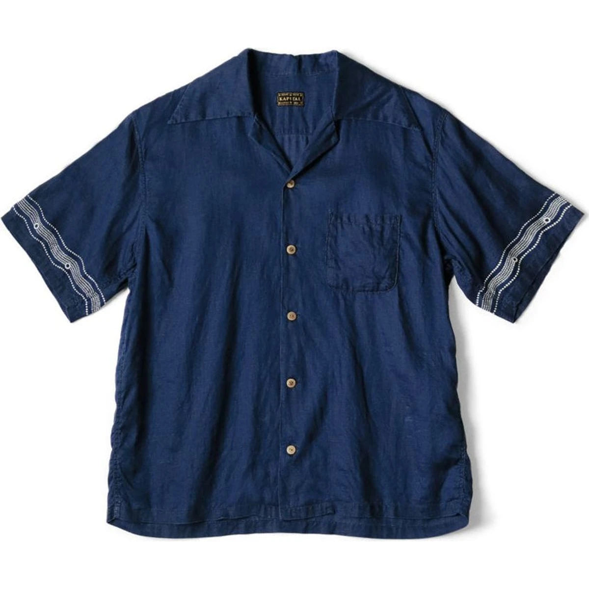 Kapital French Cross Linen Wrangle Collar Aloha Shirt (Souffle Crest Print)