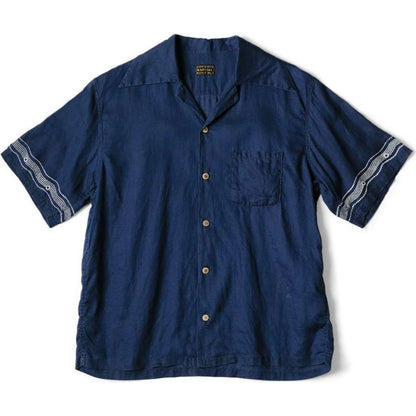 Kapital French Cross Linen Wrangle Collar Aloha Shirt (Souffle Crest Print)