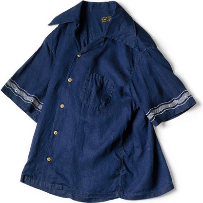 Kapital French Cross Linen Wrangle Collar Aloha Shirt (Souffle Crest Print)