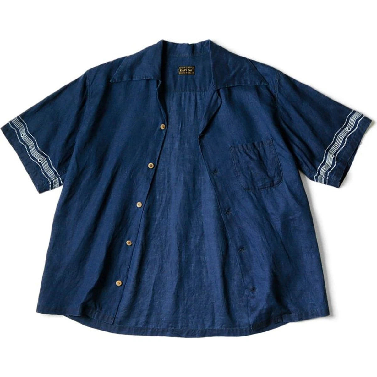 Kapital French Cross Linen Wrangle Collar Aloha Shirt (Souffle Crest Print)