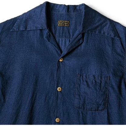 Kapital French Cross Linen Wrangle Collar Aloha Shirt (Souffle Crest Print)