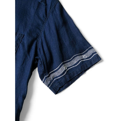 Kapital French Cross Linen Wrangle Collar Aloha Shirt (Souffle Crest Print)
