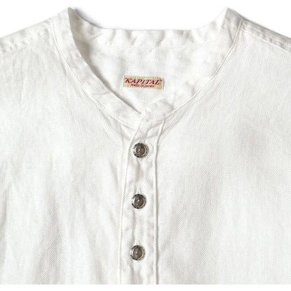 Kapital Gauze Linen Herringbone Stand Penny Shirt