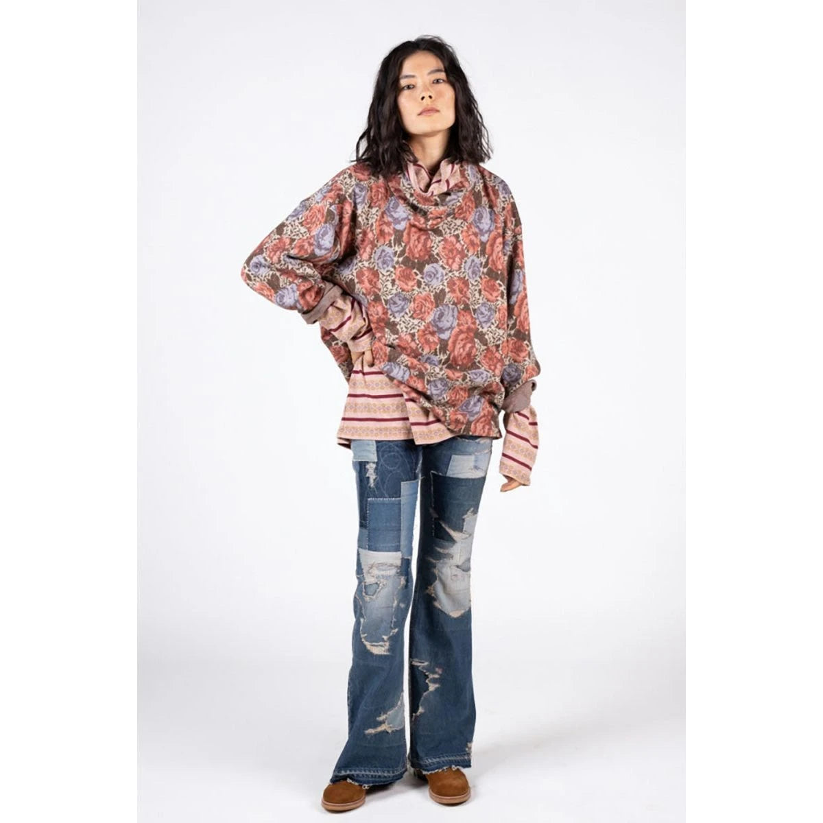 Kapital Gobelins Jersey Baggy High Neck Long T
