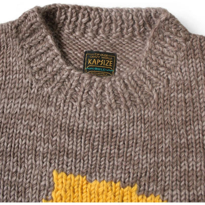Kapital Hand Knit Peckish Totem Pole Couchin Crew Sweater