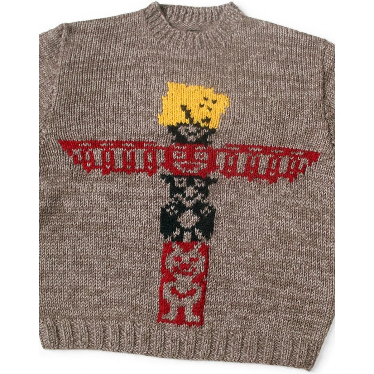 Kapital Hand Knit Peckish Totem Pole Couchin Crew Sweater