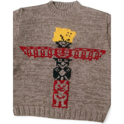 Kapital Hand Knit Peckish Totem Pole Couchin Crew Sweater