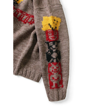 Kapital Hand Knit Peckish Totem Pole Couchin Crew Sweater