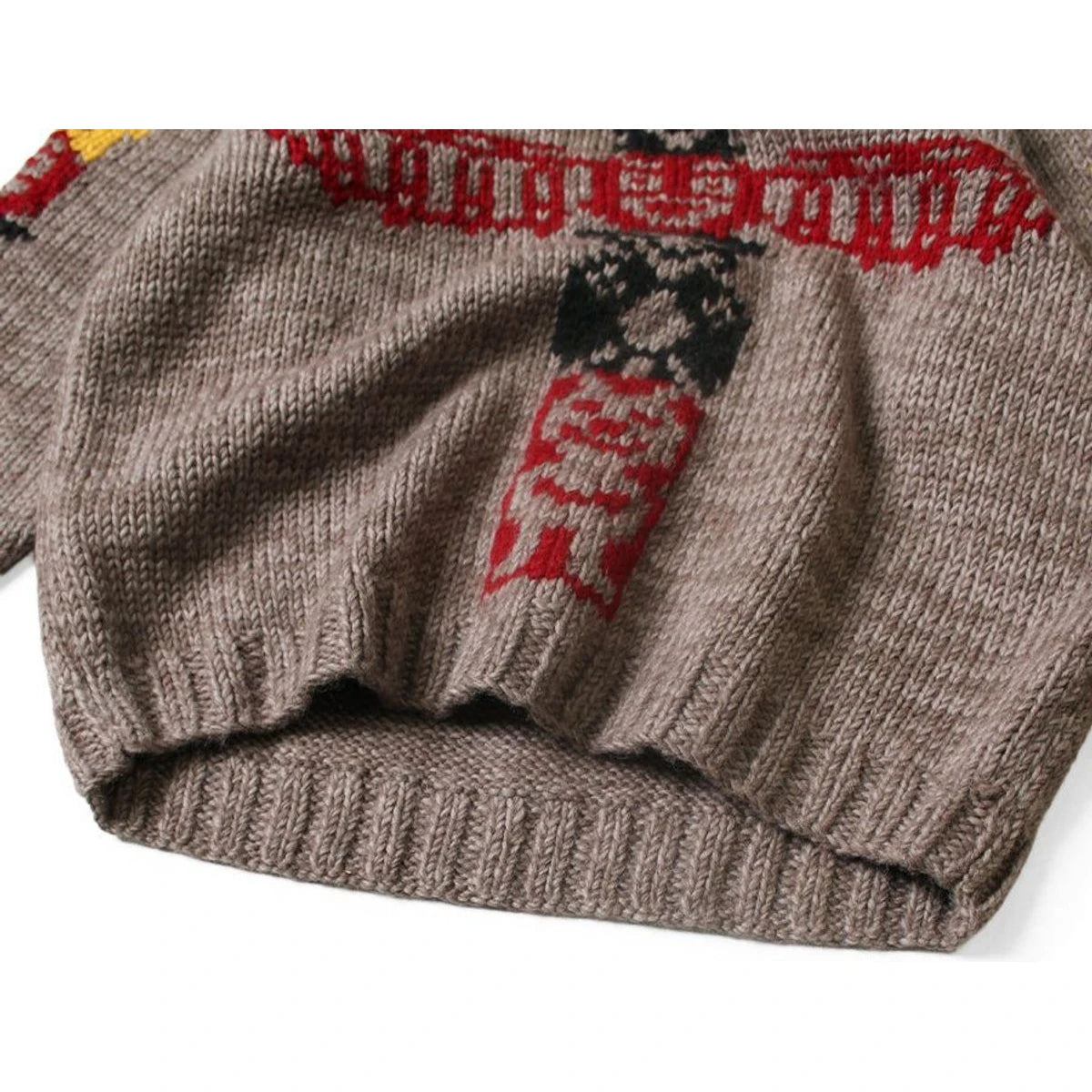 Kapital Hand Knit Peckish Totem Pole Couchin Crew Sweater