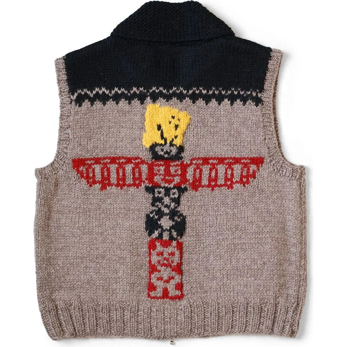 Kapital Hand Knit Peckish Totem Pole Zip Vest