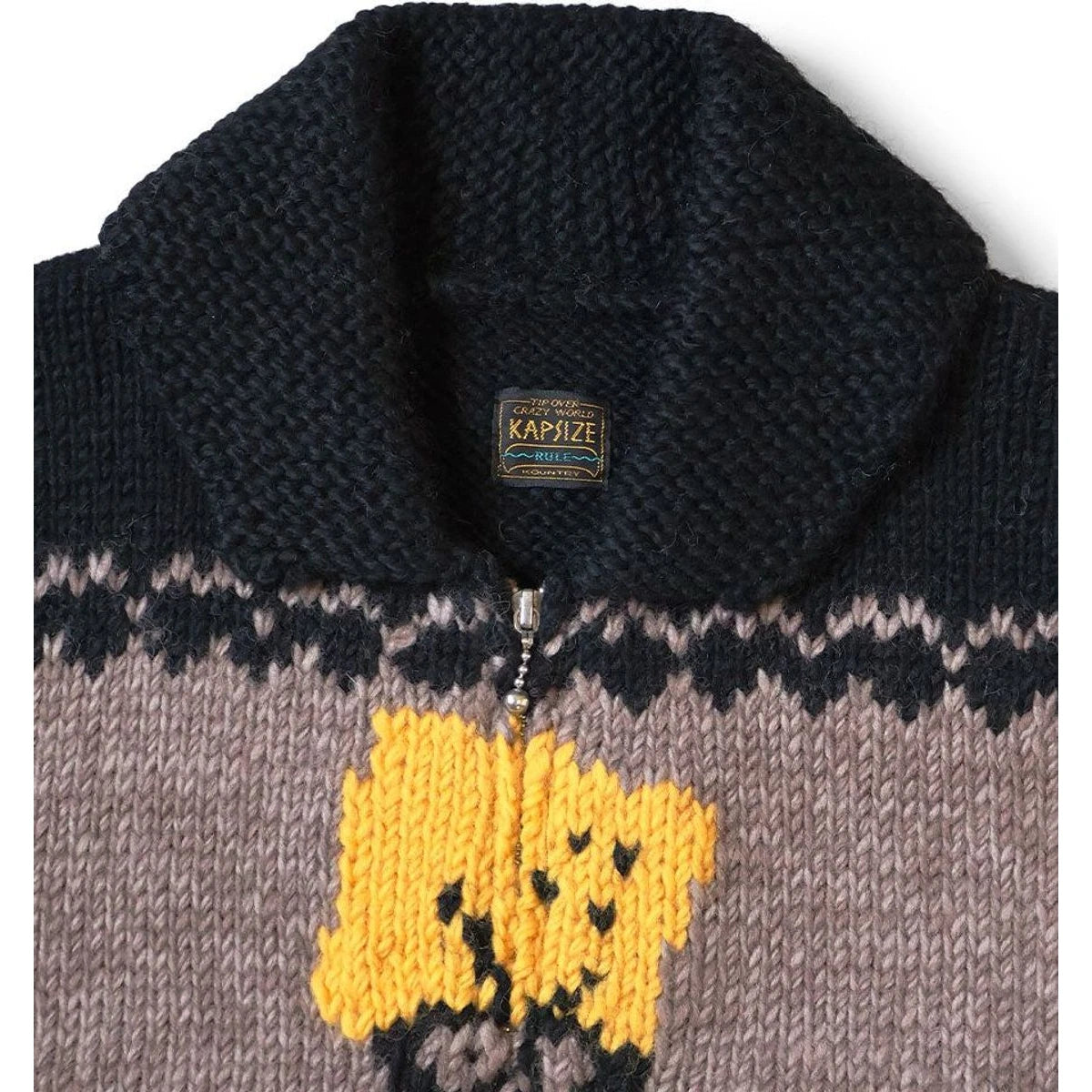 Kapital Hand Knit Peckish Totem Pole Zip Vest