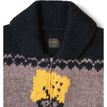 Kapital Hand Knit Peckish Totem Pole Zip Vest